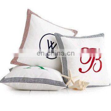 embroidery linen cushion covers with stripes