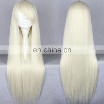 2016 New Arrival Top Fashion Wholesale cheap synthetic long straight white wig FW2134