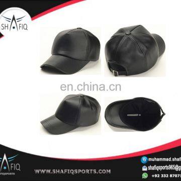 leather baseball caps - fashion black leather snap back cap with 3D Emb