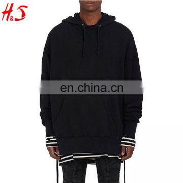 New Arrival Wholesale Custom Black Blank Oversized Cotton Pullover Hoodie