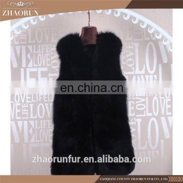 Wholesale China fox fur vest / silver real fox fur outwear for girls