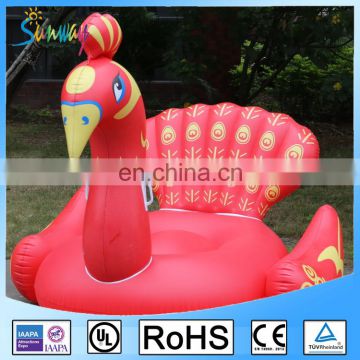 2017 New Water Game Red Inflatable Peacock Beach Flaot