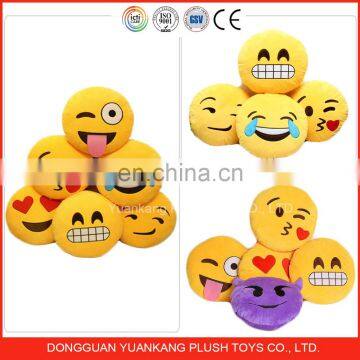 Custom factory wholesale cute cheap plush stuffed soft emoji pillows