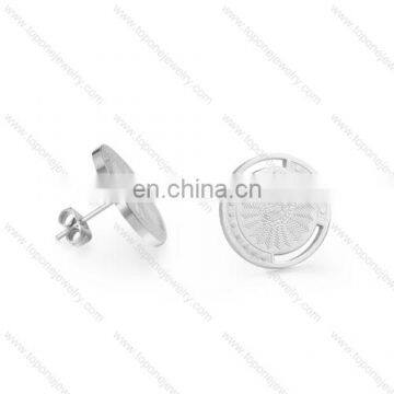 Best quality wholesale hot 316l stainless steel big round sliver earring