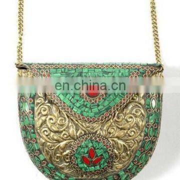 Maharani Brass Metal Handcrafted Clutch with intricate design