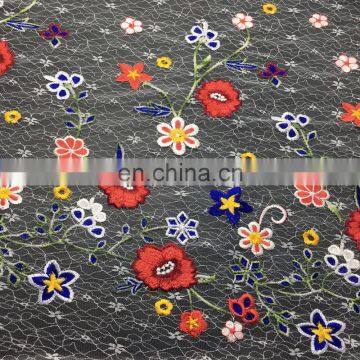 OLF0162 Manufactory mesh lace multi color embroidery guipure patterns lace fabric