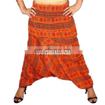 Orange Harem Om Trouser Pant Yoga Boho Hippie Indian Women AliBaba Baggy Gypsy Gypsy Hippie Baggy Pants Afghani Unisex wholesale