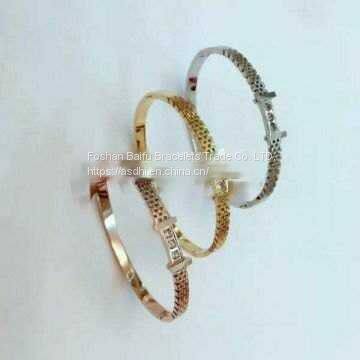 Gold Rose Gold Silver Vacuum PVD Plating 316L Stainless Steel Bracelets Bangles Esposas For Men Womens