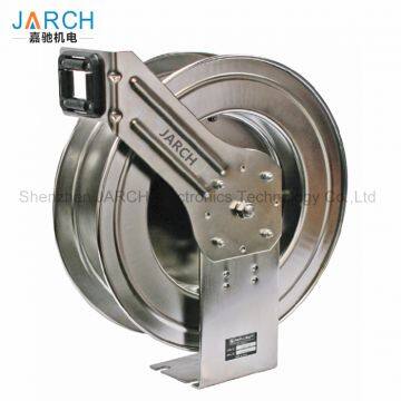 LC607 OLS Spring Retractable 304 Stainless Steel Hose Reel water air cable reels with 5 million life time rotary joint