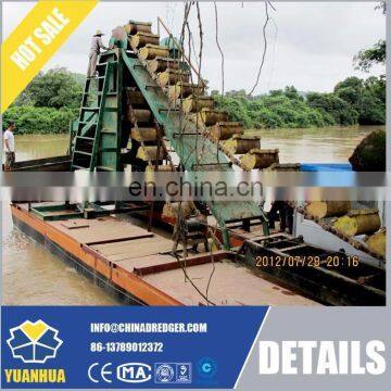 bucket chain wheel dredger and dredger ship for gold mining