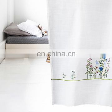 Bed room door curtain embroidery flowers white decorative door curtain