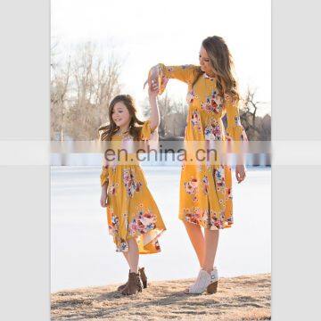 2019 New Summer Pastoral Printing Long Dress Mommy And Me Mother Daughter Matching Dress (this Link for Girls,1-9years) photo-3