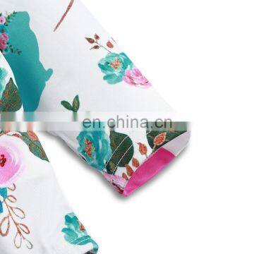 2019 Easter Day Long Sleeved Girls Flower Bunny Romper Bodysuits photo-6