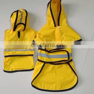 PVC coating pet rainy days slicker reflective strips waterproof dog raincoat