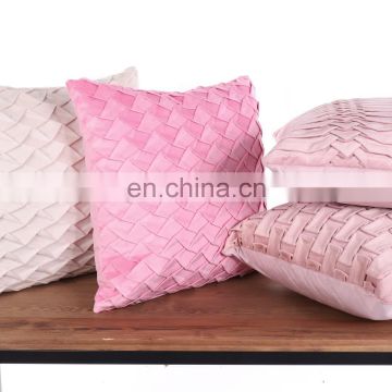 Amazon Best Seller Pink Ins Soft Velvet Wrinkle Throw Pillow Cushion For Home