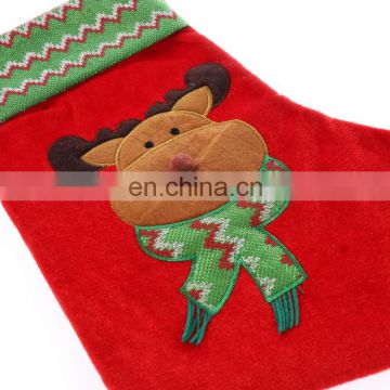 Promotion Factory Price Deer Pattern Bulk Christmas Stockings for Kids