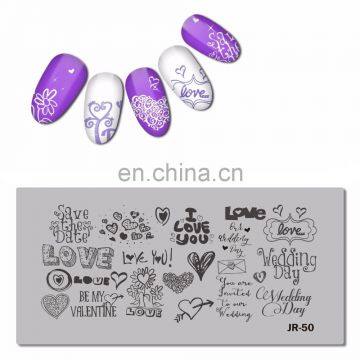 JR041-050 FLOWER SWIRL VINE DANDELION BUTTERFLY PANDA BALLET PAW GIRL Stainless Steel 6X12 cm Nail  Stamping Plate Template