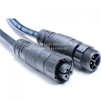 waterproof led strip 3pin connector  M12 Industrial Circular LED power cable 2 4 5 6 7 8 pin connector