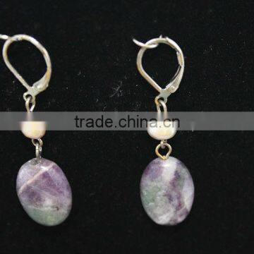 Simple style purple imitation stone cuff earrings