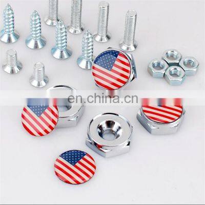 Customized Polyester Resin Logo Aluminium Alloy Car License Plate Bolt Cap Cover