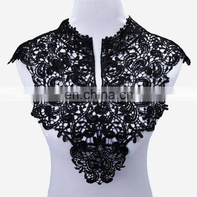 Embroidery Big Flowers Lace Neckline Fabric, DIY Collar Lace Fabrics for Sewing Supplies Crafts photo-2