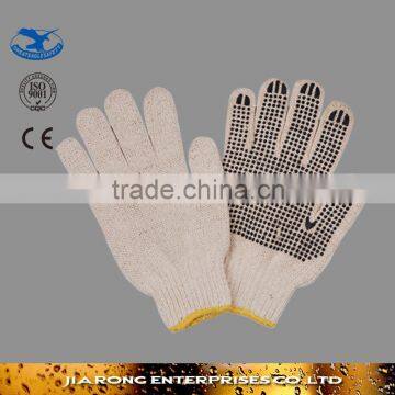 Hot Selling Cotton Work Gloves With Rubber Grip Dots LG070