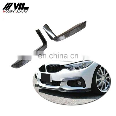 Carbon Fiber Front Canards Fog Lamp Vents for BMW F32 F33 F36 430i M Sport 2014-2019