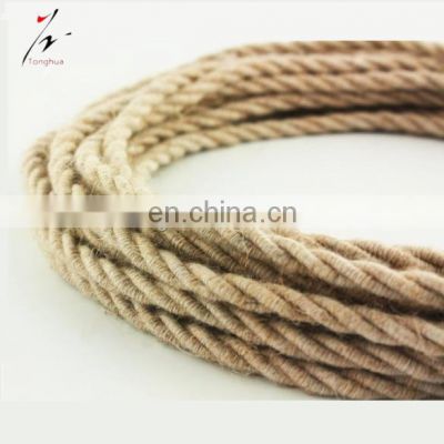 2017 Twisted hemp rope braided jute rope lights cable for pendant light