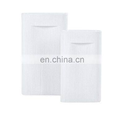 Modern Floral Nordic Geometric Matt Color Clay White Flower Ceramic Vases for Home Decor photo-5