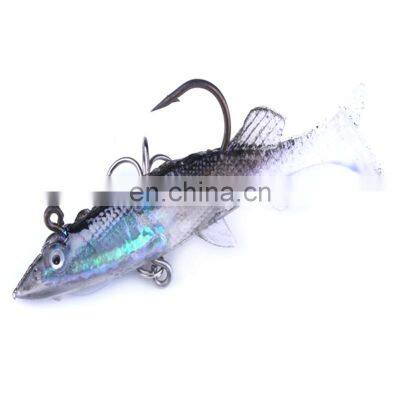 Amazon 5pcs/bag Soft Fish 80mm 11g Artificial Plastic Fishing Lure Plastic Paddle Soft Fish With Hook photo-3