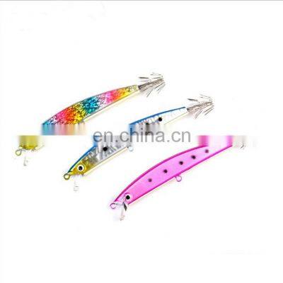 1 pcs 11cm 14cm  Luminous Hard plastic bait Squid Fishing Lure minnow  With Squid Hook