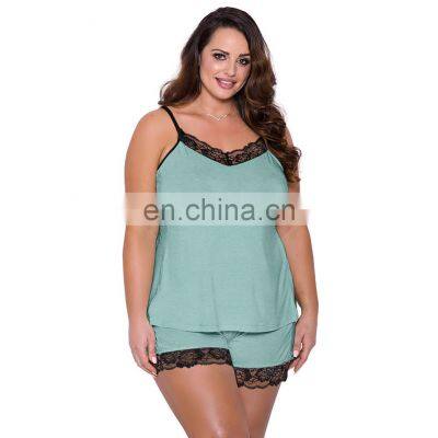 High Quality Women Valentine, Sweet Lace Trim Plus Size Chemise Lingerie/ photo-3