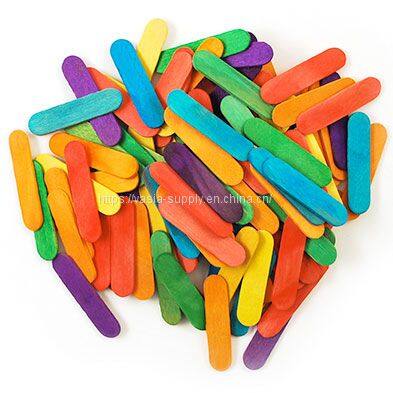 Custom Eco Friendly Packaging Color Small Wooden Craft Sticks Popsicle Sticks