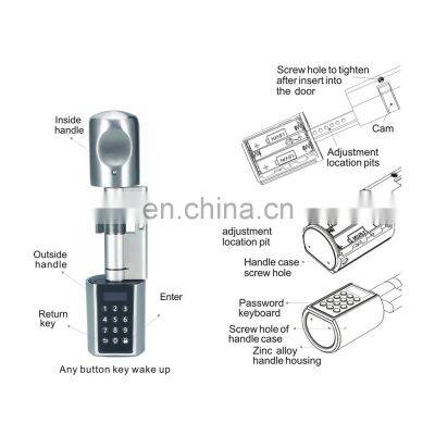 APP Keyless qr code door lock Airbnb door lock 55-105mm Temporary password lock for hotel