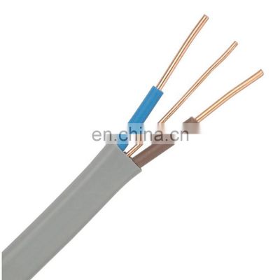 Factory Manufacturer Electrical Wire Flat Cable 2 core 3 core 1.5 2.5 4sqmm Jacket PVC Wire and Cable