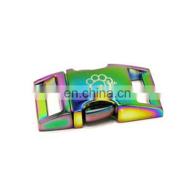 Contoured helmet rainbow logo lanyards adjustable metal side quick release buckles for pet collars