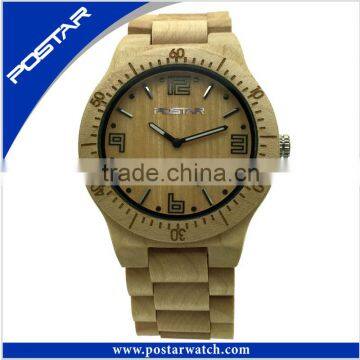 Quartz Watches Weave Watchband Wooden Watch with Logo Wood Watch