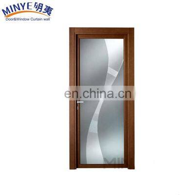 Frosted glass interior bathroom door pvc bathroom door finished glass door