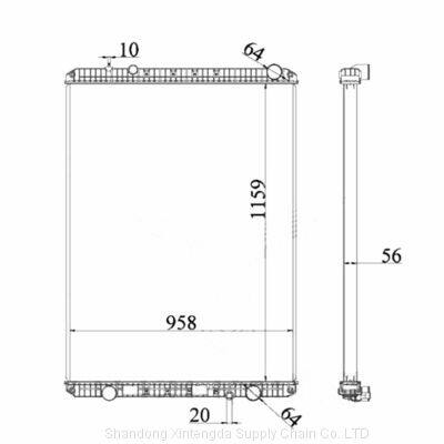 China factory customized radiator 1A 020117008  3E0118580004 3E0118570004 3S122772 0526621002 238608 FRE55 used for Freightliner Classic XL