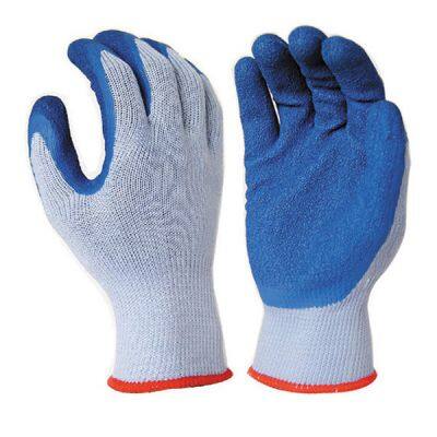 10Gauge 5Yarn 21S Crinkle Palm Rubber Latex Coated Work Gloves for Construction Builders photo-4