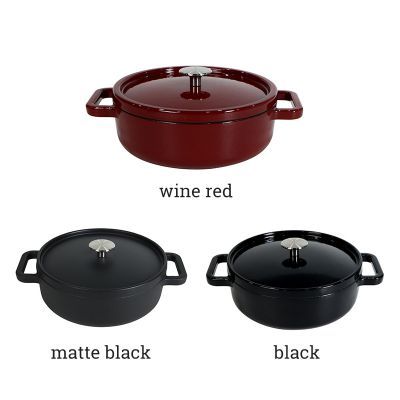 Multi-Purpose Cooking Enameled Cookware 3.2QT Cast Iron Casserole