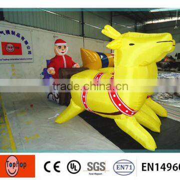 2014 Newest outdoor inflatable Christmas santa claus with deer combo