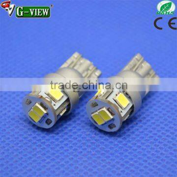 short type autoparts production multicolor T10 2835chip 6smd superbright car Led light