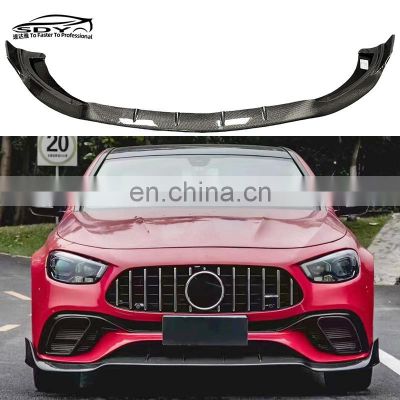 W213 E63 AMG LCI BS Style High Quality Carbon Fiber Front Lip Front Bumper Lip Splitter  For Benz W213 E63 S AMG 2021+