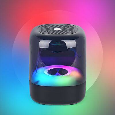 Desktop Portable RGB Led Light Wireless Small Mini Speaker Transparent Luminous Colorful Wireless Speaker