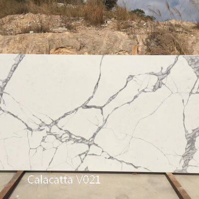 Artificial Stone Calacatta White Quartz Slabs Supplier photo-4