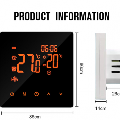 LCD thermostat, touch screen, electric floor heating thermostat, WiFi graffiti smart wall mounted boiler thermostat, wholesale（Wechat:13510231336）