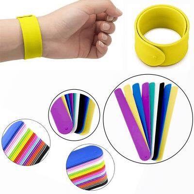 Hot Sale Free Samples Snap Wristband Slap Bracelet Rubber Printing Safety for Kids Birthday Party