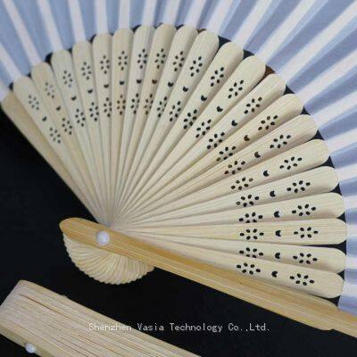 Organza Bag Packing Customized Folding Hand Fan for Wedding Promotion Event Folding Hand Fan photo-5