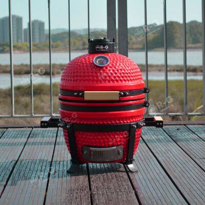 Supplier Factory Direct RG Kamado BBQ Grill 13 inch Mini Compact Ceramic Kamdo Grill With Dual Handle